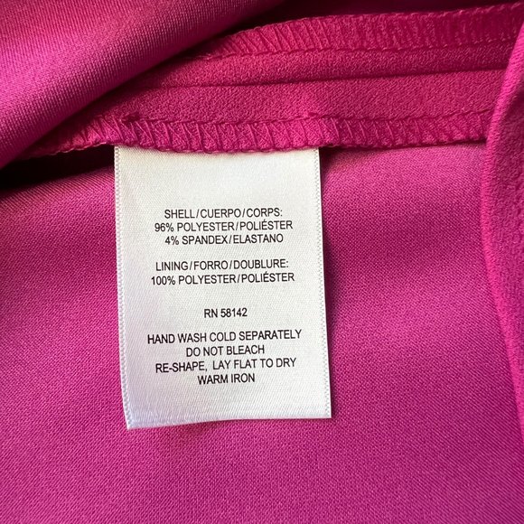 Maggy London Short Sleeve Necktie Midi Retro Dress, Magenta/Pink, Size 4 - Picture 7 of 10